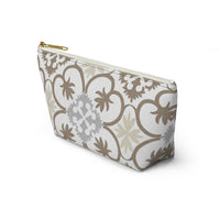 Portugal Tile Accessory Pouch w T-bottom in Brown